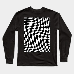 Warped Checkerboard Long Sleeve T-Shirt